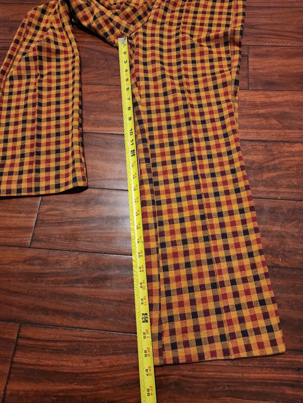 Anthropologie Maeve Yellow, Red, Black Plaid Wide-Leg Pants - Picture 5 of 9
